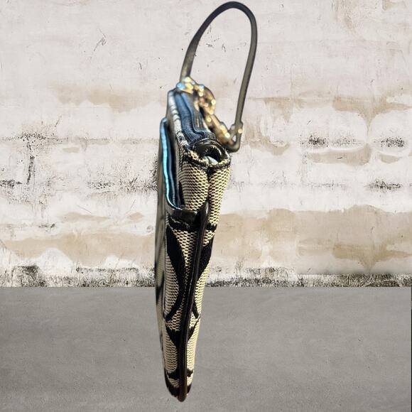 Coach Signature Canvas Wristlet in Black & Gray - Picture 3 of 7